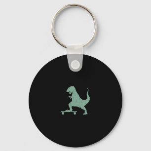 Chaveiro T-rex Em Um Skate Grunge Dinossauro De Skate