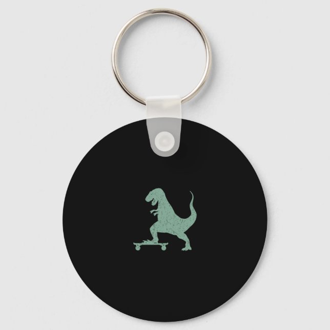 Chaveiro T-rex Em Um Skate Grunge Dinossauro De Skate (Frente)