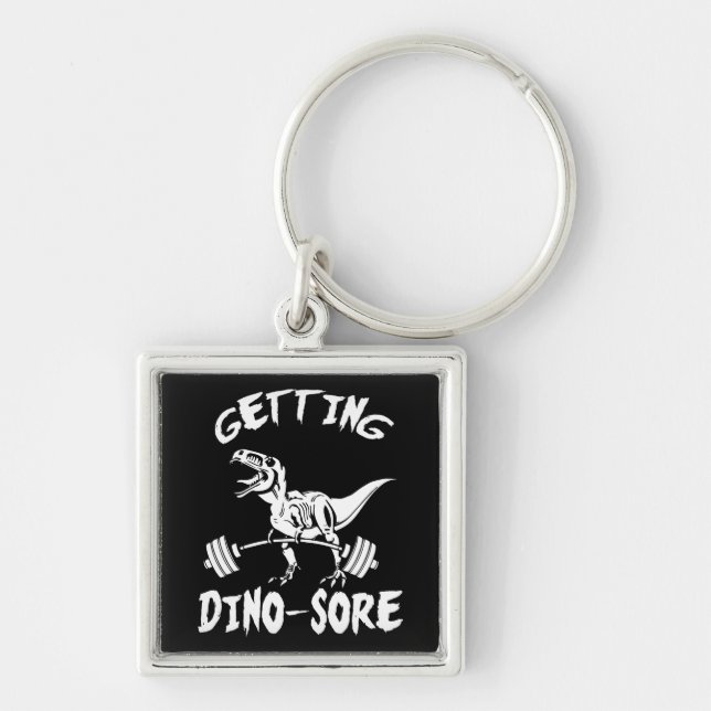 Chaveiro T-Rex, Obtendo Dino Sore, Engraçado, Cartoon, Work (Frente)