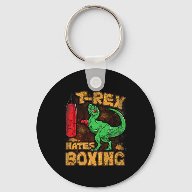 Chaveiro T-rex Odeia Boxe Boxeador Engraçado Dinossauro Tyr (Frente)