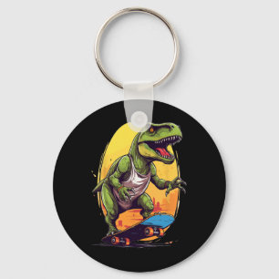 Chaveiro T-rex Skater - Skateboard Skateboarder Skateboardi
