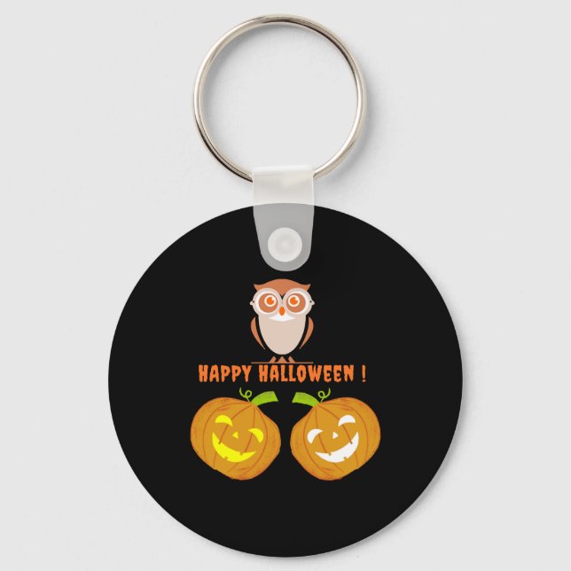 Chaveiro T-Shirt Clássico do Feliz Owloween Flee (Frente)