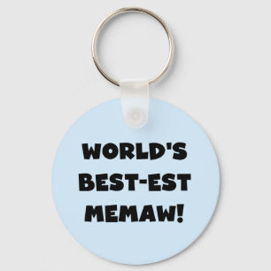 Chaveiro T-shirt preto e branco do Melhor-est Memaw do mund