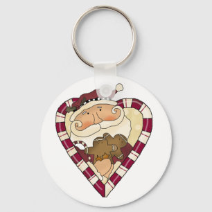 Chaveiro T-shirts e Papais noeis para o coração de gengibre