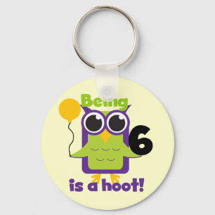 Chaveiro T-shirts e presentes de 6 de Aniversário da Hoot O