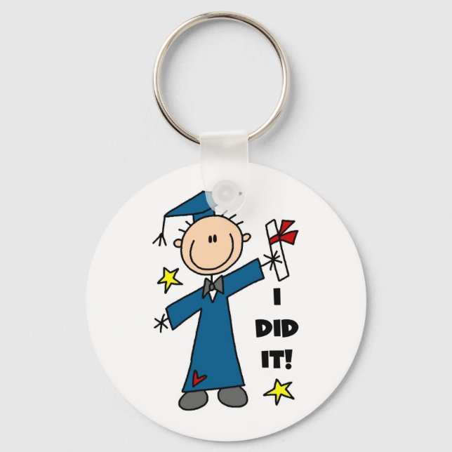 Chaveiro T-shirts e presentes do Formando do Stick Figure B (Frente)