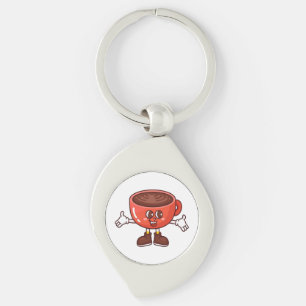 Chaveiro Taça de Café de Cartoon Jogada e Engraçada