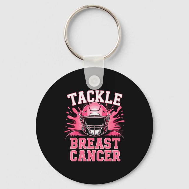 Chaveiro Tackle Football Breast Cancer Awareness Nk Ribbon  (Frente)