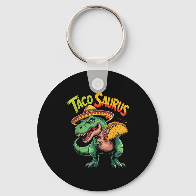 Chaveiro Taco dinossauro t rex engraçado cinco de maio taco (Frente)