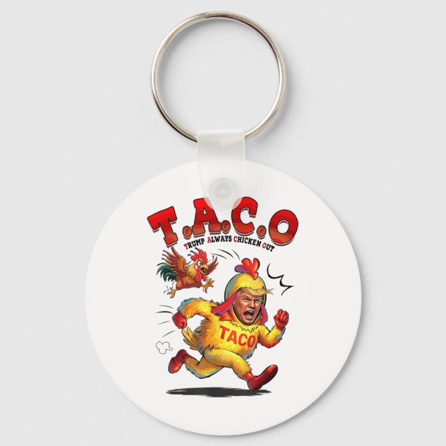 Chaveiro Taco Engraçado Trump Sempre Foge Camisas Homens Qu (Frente)