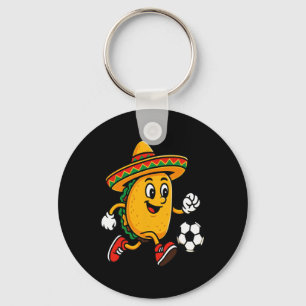 Chaveiro Taco Jogando Futebol Mexicano Cinco De Mayo Sombre