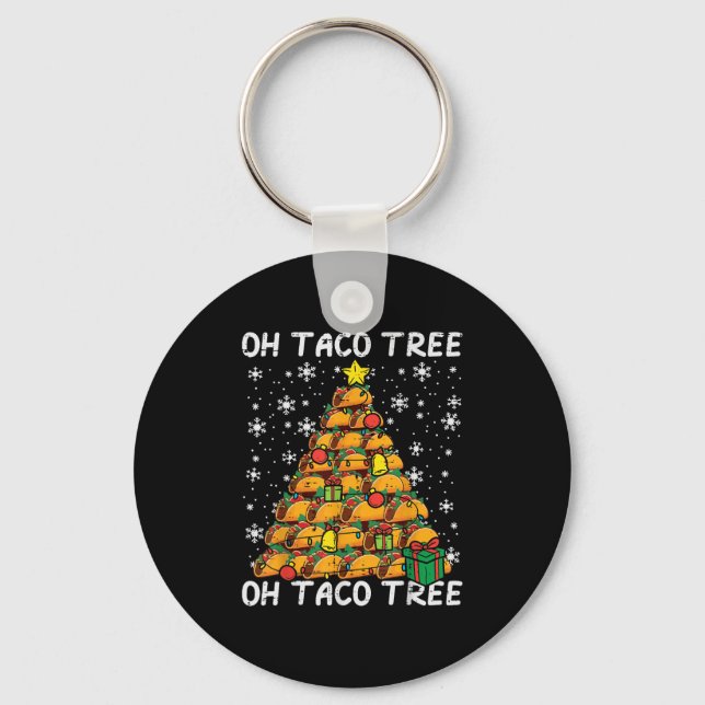 Chaveiro Tacos Christmas Tree Funny Xmas Foodie Mexican Men (Frente)