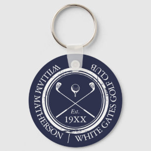 Chaveiro Tacos de golfe azuis personalizados
