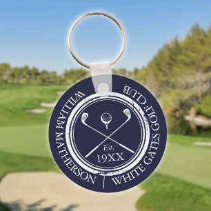 Chaveiro Tacos de golfe azuis personalizados