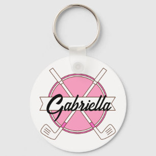 Chaveiro Tacos de Pink Personalizados de Paus de Golfe Mono