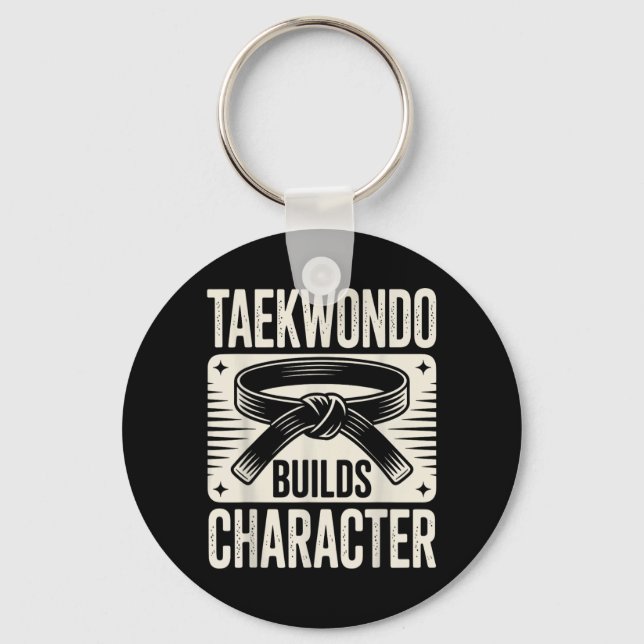 Chaveiro Taekwondo Divertido Constrói Caráter (Frente)