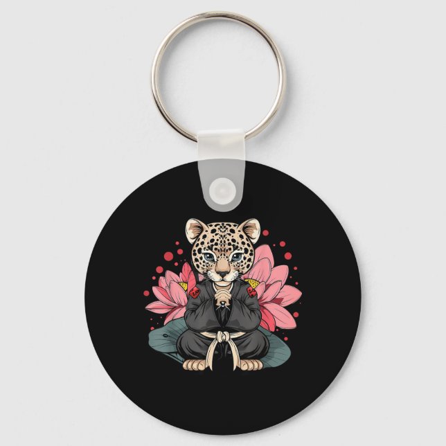 Chaveiro Taekwondo Leopard Kickboxing Animall Jiu-Jitsu (Frente)