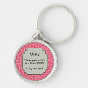 Chaveiro Tag cor-de-rosa personalizado da identificação do
