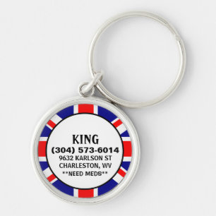 Chaveiro Tag da identificação do cão - Union Jack projet