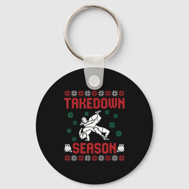 Chaveiro Takedown Season Girls Wrestling Ugly Sweater Chris (Frente)