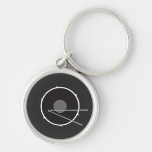 Chaveiro Tambor Grave Preto e Branco Minimalista Moderno