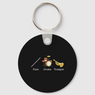 Chaveiro Tambores de Flauta Trompete Nd Instrumentos Sutil