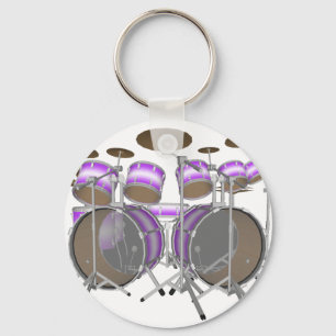 Chaveiro Tambores: Kit do tambor roxo e branco: Modelo 3D: