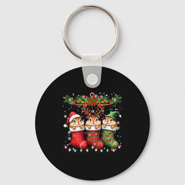 Chaveiro Tâmia Em Meias De Natal Luzes Tâmia Natal  (Frente)