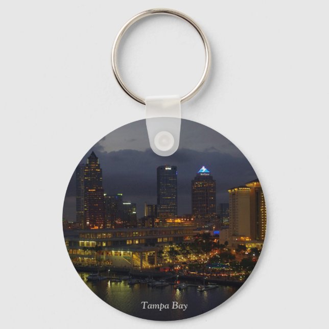Chaveiro Tampa Bay Night Skyline (Frente)