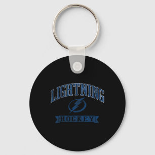 Chaveiro Tampa Y Lightning Vintage Hockey Cinza Licenciado