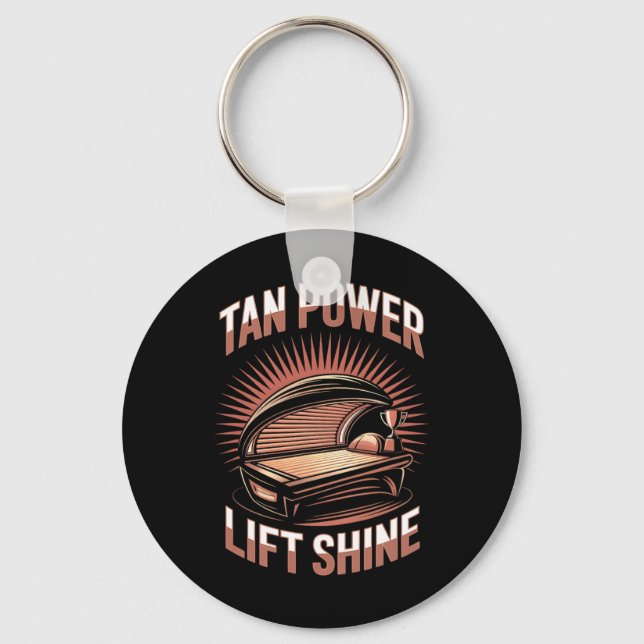 Chaveiro Tanning Bed Tan Power Gym Goers Bodybuilders Men T (Frente)
