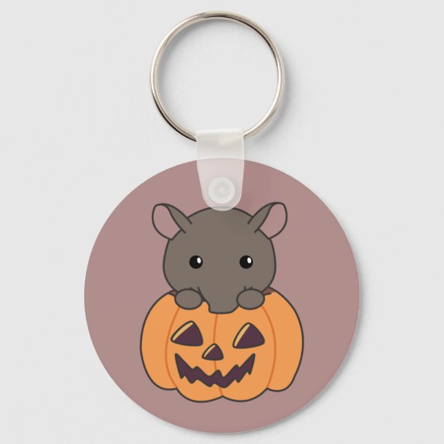 Chaveiro Tapir Em Pumpkin Cute Tapire Happy Halloween Keych (Frente)