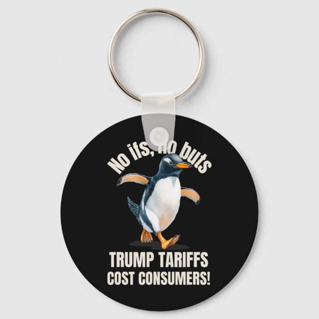 Chaveiro Tarifas de Trump Custam aos Consumidores Pinguim E (Frente)