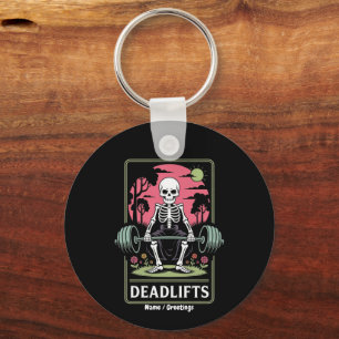 Chaveiro Tarot Card Deadlifos Funny Skeleton Workout Design