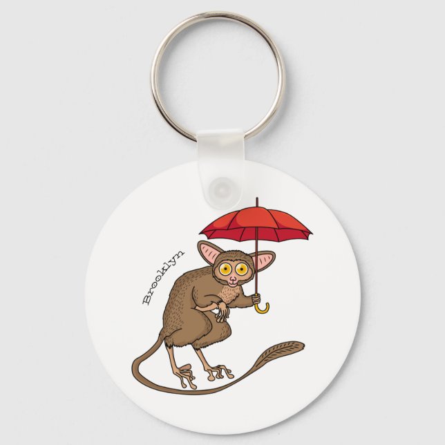 Chaveiro Tarsier bonito com ilustração de desenho de desenh (Frente)