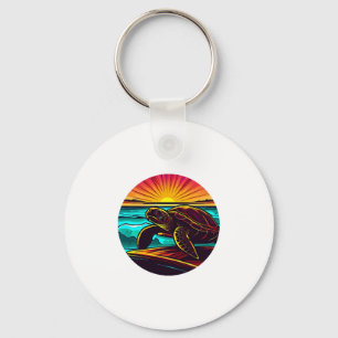 Chaveiro Tartaruga ao Pôr do Sol, Inspirando Design da Natu