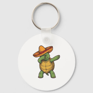 Chaveiro Tartaruga Dabbing Sombrero Design Vetorial Vintage