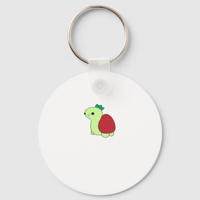 Chaveiro Tartaruga de morango verde-branca e branca Clássic (Frente)