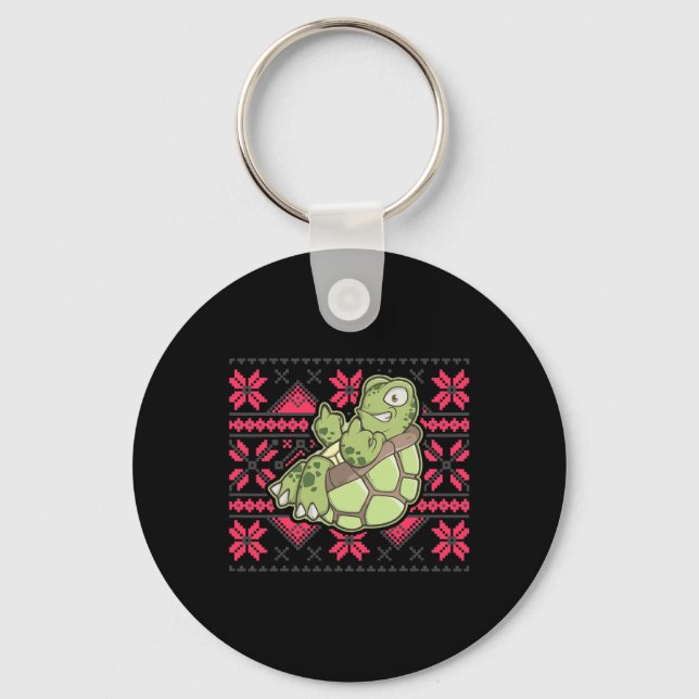 Chaveiro Tartaruga Feia De Natal Dedo do Meio Fora Engraçad (Frente)