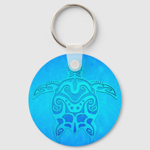 Chaveiro Tartaruga tribal azul