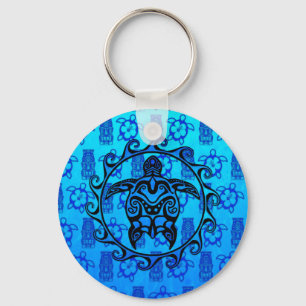 Chaveiro Tartaruga tribal azul Sun