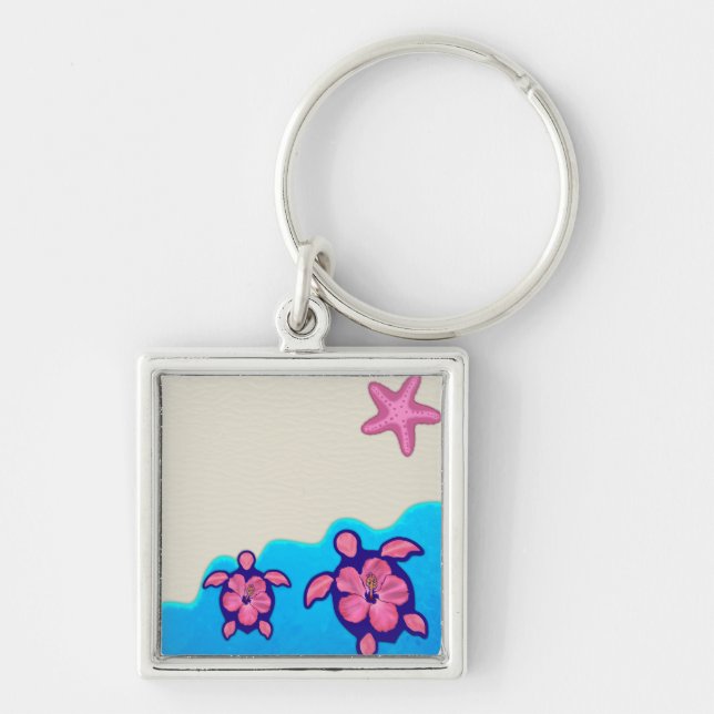Chaveiro Tartarugas cor-de-rosa de Honu (Frente)