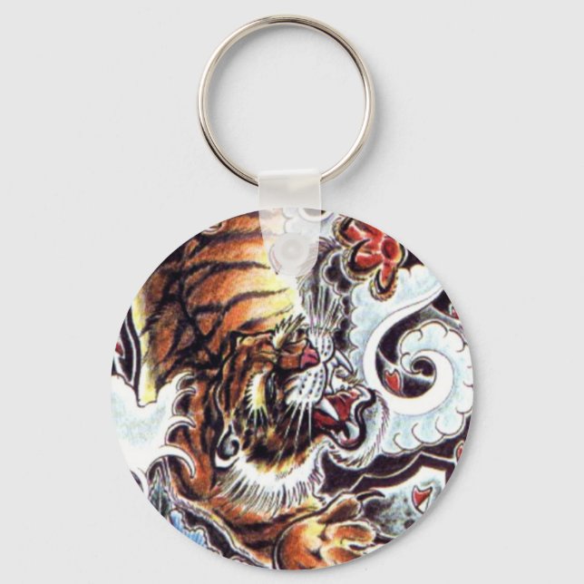 Chaveiro Tatuagem de Tigre Japonês (Frente)