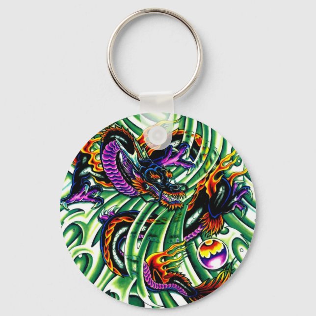 Chaveiro Tatuagem do Dragão Japonês (Frente)