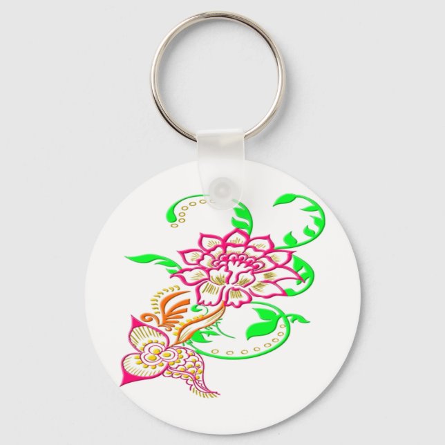 Chaveiro Tatuagem Flor (Frente)