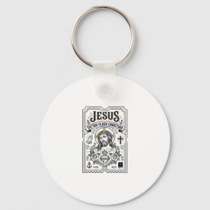 Chaveiro Tatuagem Jesus Flash Cristão Jesus Tatuagem Flash 