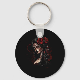 Chaveiro Tatuagem Masculina Arte Mexicana Rosa Dia De Los