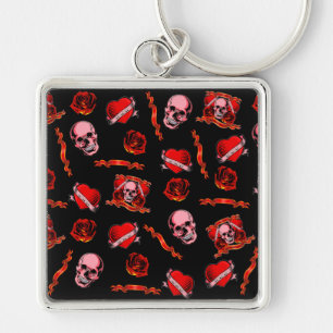 Chaveiro Tatuagens de Namorados Skully
