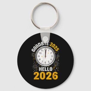 Chaveiro Tchau 2025 Olá 2026 Camiseta Com Relógio Ano Novo