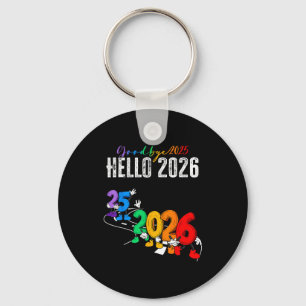 Chaveiro Tchau 2025 Olá 2026 Cartoon Divertido Ano Novo Men